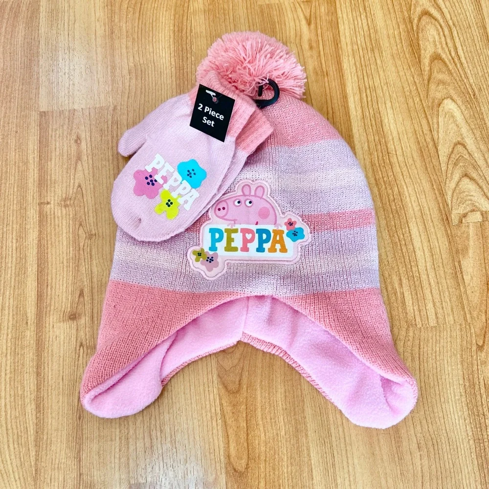 Peppa Pig hat and gloves set